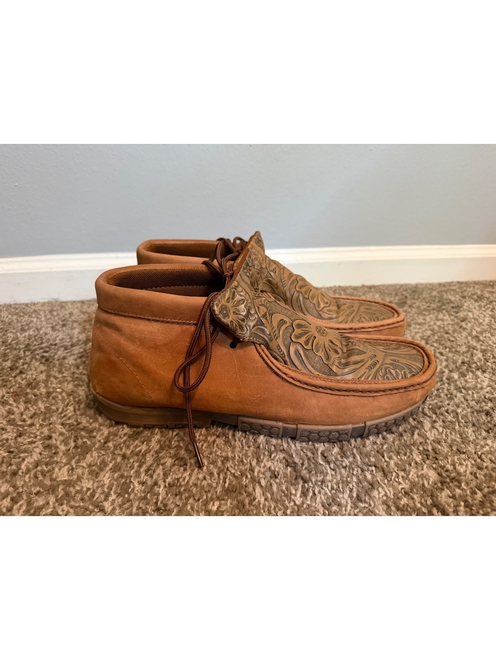 Twisted X Tooled Chukka Driving Moccasins Size 12
